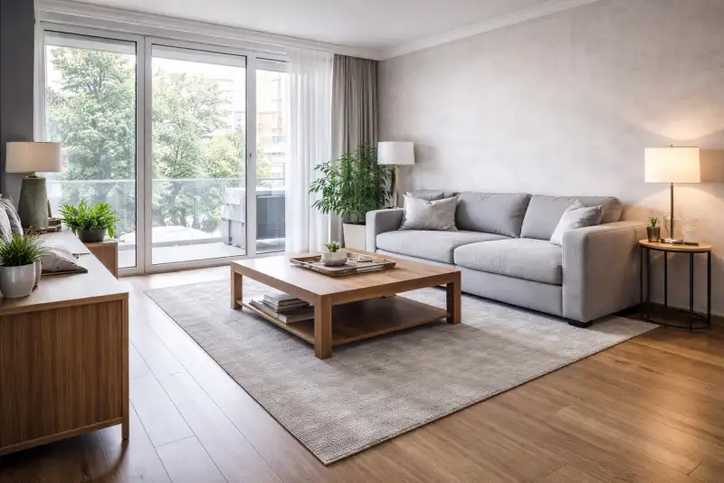 Salón de una vivienda preparada para alquilar